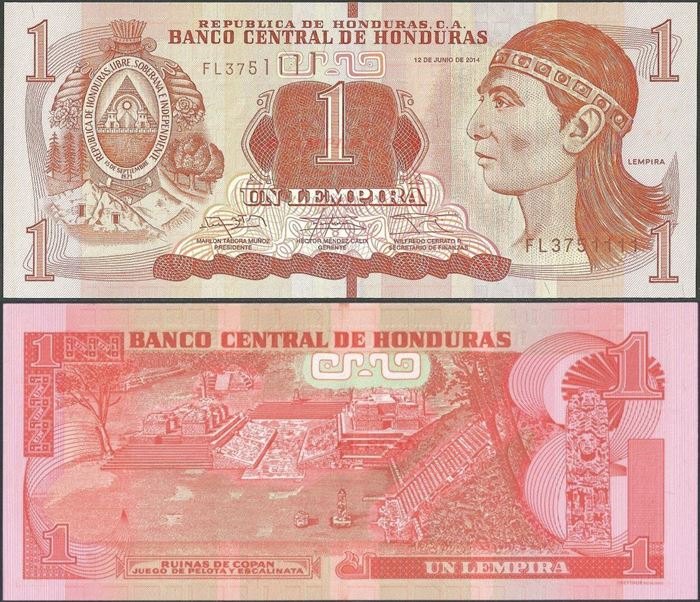 Picture of Honduras,P96b,1 Lempira,2014