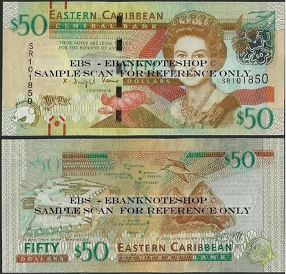 Picture of East Caribbean States,P54b,B238b,50 Dollars,2015