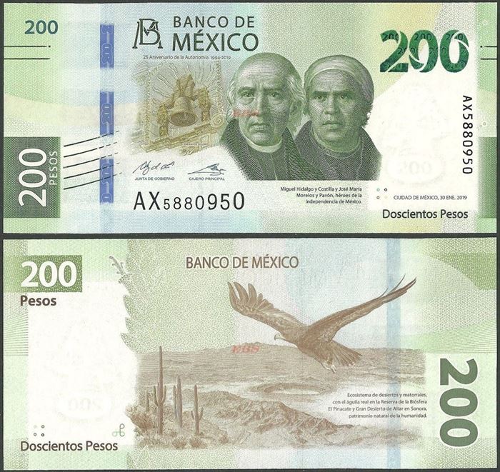 Picture of Mexico,B722,200 Pesos,2019,Comm,Sg 2,AX