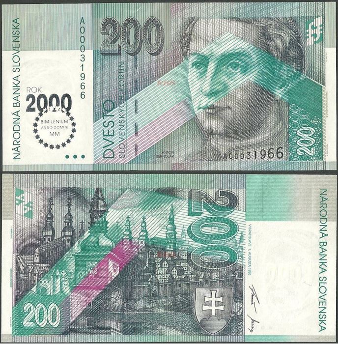 Picture of Slovakia,P37,B417,200 Koruna,2000 Comm