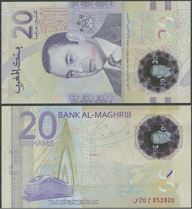 Picture of Morocco,P78,B519,20 Dirhams,2019,Polymer