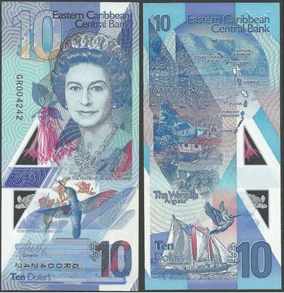 Picture of East Caribbean States,B241,10 Dollars,2019