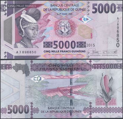 Picture of Guinea,P49,B340, 5000 Francs,2015