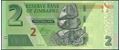Picture of Zimbabwe,B192,2 Dollars,2019,AA 