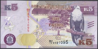 Picture of Zambia,P57,B160,5 Kwacha,2015,bleed lines