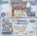 Picture of Zambia,P55,B158,50 Kwacha,2014,Comm