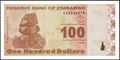 Picture of Zimbabwe,P097,B188,100 Dollars,2009