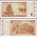 Picture of Zimbabwe,P097,B188,100 Dollars,2009