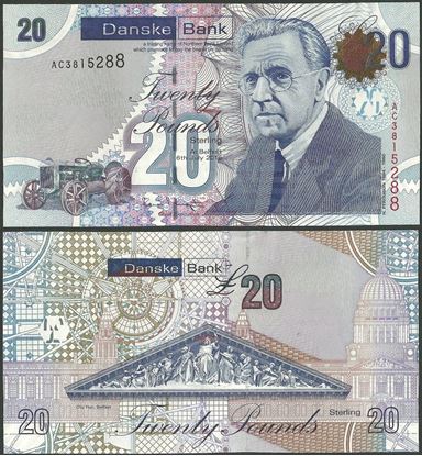 Picture of Northern Ireland,P213,B502b,20 Pounds,2016,Danske