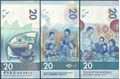 Picture of Hong Kong,3 BANK SET,20 Dollars,2018-2020