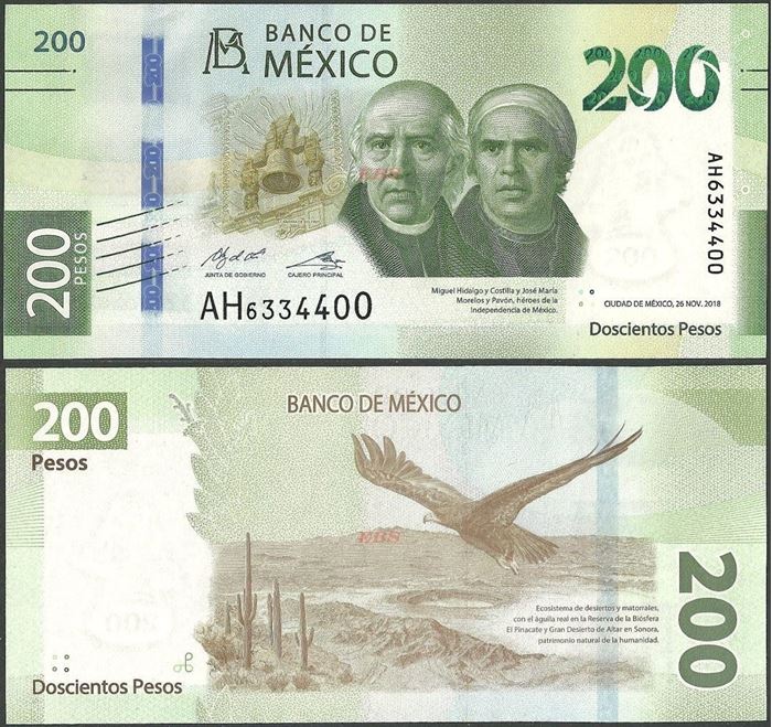 Picture of Mexico,B716b,200 Pesos,2018,Sg 2
