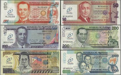 Picture of Philippines,P200-P205a,B1056-B1061,20-1000 Piso,2009,Comm SET,60 Annv