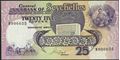 Picture of Seychelles,P33,B406a,25 Rupees,1989,B prefix