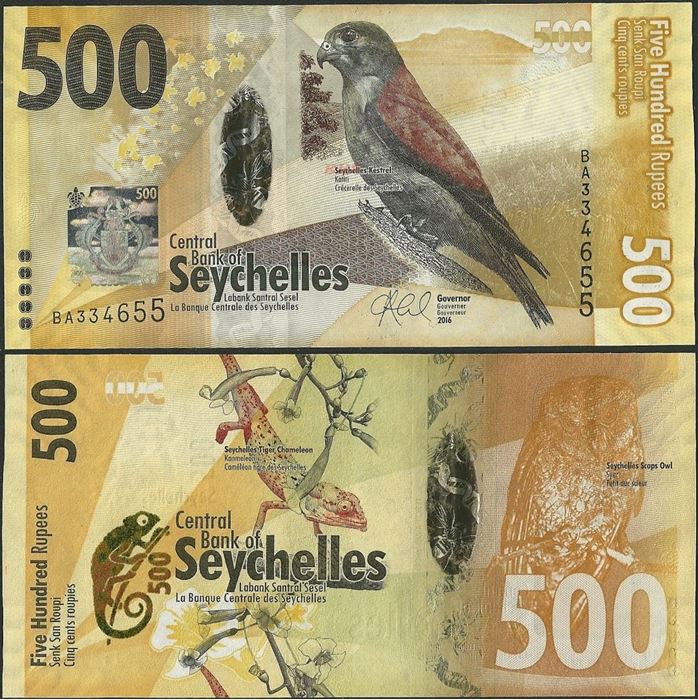 Picture of Seychelles,P51,B422a,500 Rupees,2016