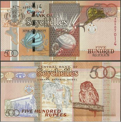 Picture of Seychelles,P45,B418a,500 Rupees,2011