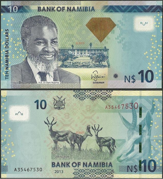 Picture of Namibia,P11b,B214,10 Dollars,2013