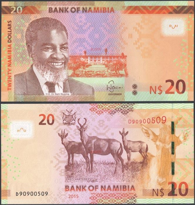 Picture of Namibia,P17,B217,20 Dollars,2015