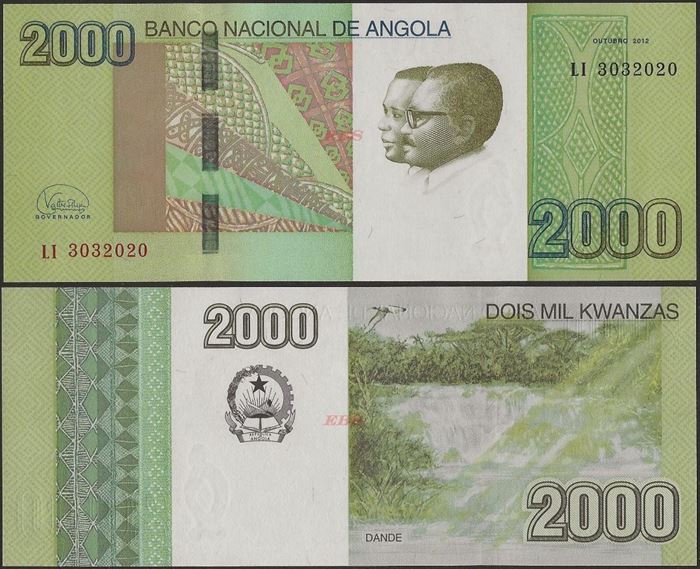 Picture of Angola,P157, B550,2000 Kwanzas,2012