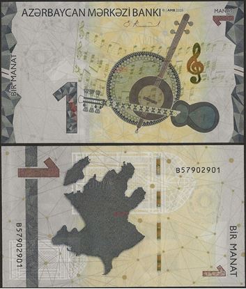 Picture of Azerbaijan,P38a,B408a,1 Manat,2020(In 2021)
