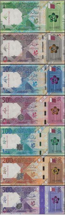 Picture of Qatar,B219-B221,1-10 Riyals,2020,SET