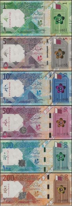 Picture of Qatar,B219-B224,1-200 Riyals,2020,SET