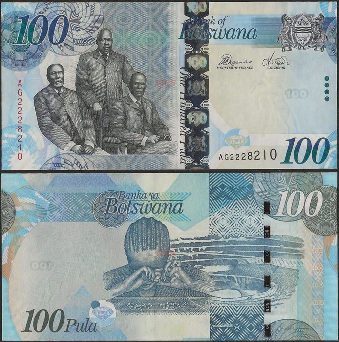 Picture of Botswana,P33c,B127c,100 Pula,2012