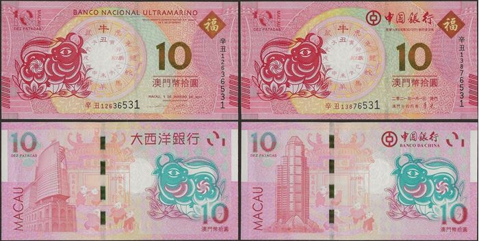 Picture of Macau,SET - 10 Patacas,2021,Ox,Comm