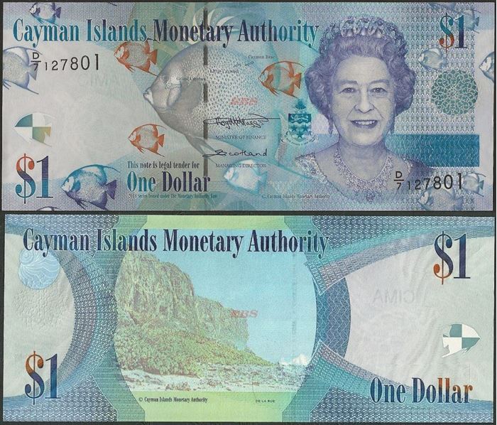 Picture of Cayman Islands,P38c,B218c,1 Dollar,D/7