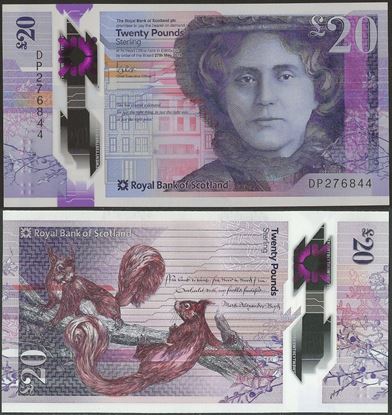 Picture of Scotland,20 Pounds,2019,RBS,Polymer,Alison Rose