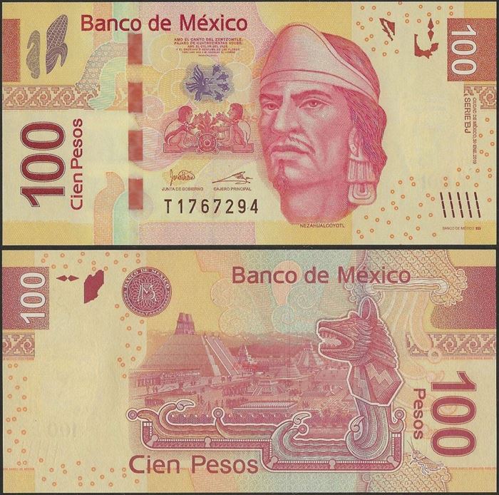 Picture of Mexico,P124,B706r,100 Pesos,2019