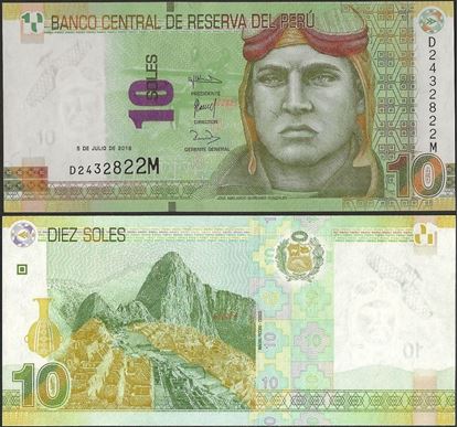 Picture of Peru,P192,B532b,10 Soles,2018