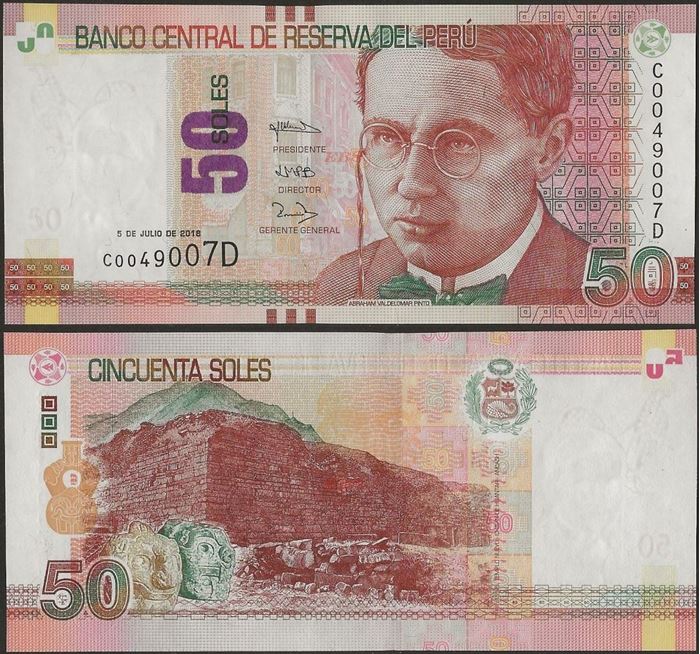 Picture of Peru,P194a,B534a,50 Soles,2018