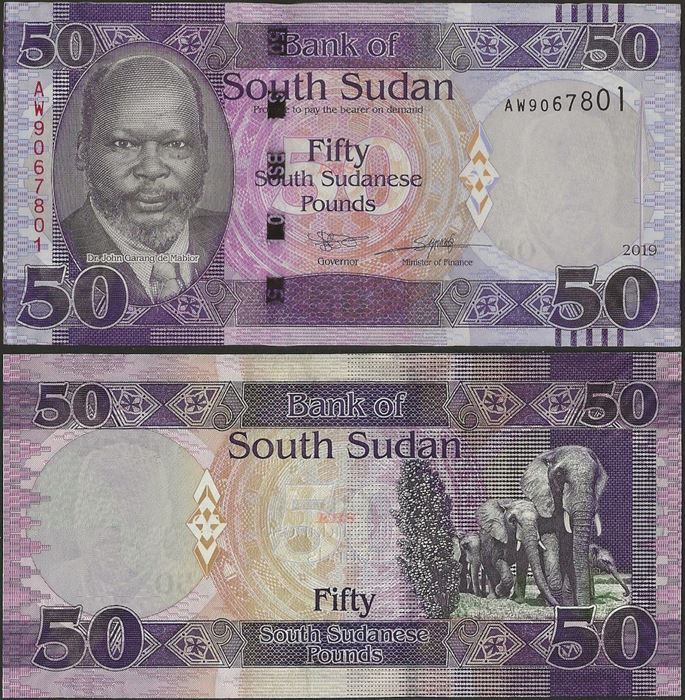 Picture of South Sudan,P14d,B114d,50 Pounds,2019