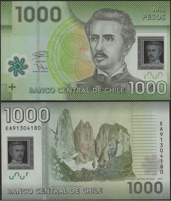 Picture of Chile,P161j,B296j,1000 Pesos,2019