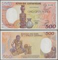 Picture of Central African Republic,P14c,B110c,500 Francs,1987