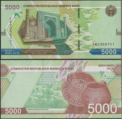 Picture of Uzbekistan,B218,5000 Som,2021