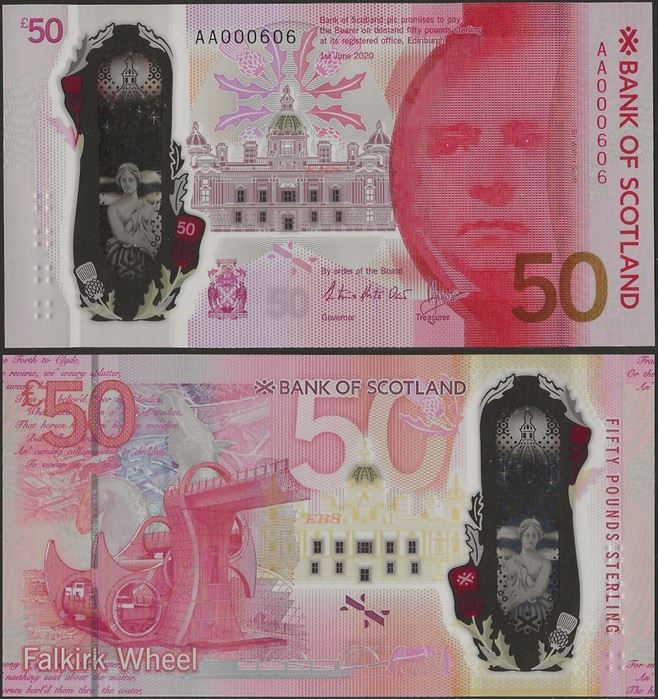 Picture of Scotland,50 Pounds,2020,BoS,AA Prefix