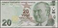 Picture of Turkey,P224d,B302d,20 Lira,E Prefix