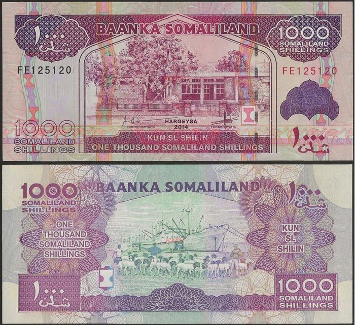 Picture of Somaliland,P20c,B123c,1000 Shillings,2014