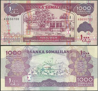 Picture of Somaliland,P20a,B123a,1000 Shillings,2011
