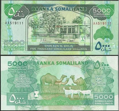 Picture of Somaliland,P21a,B124a,5000 Shillings,2011