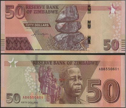 Picture of Zimbabwe,B196,50 Dollars,2020