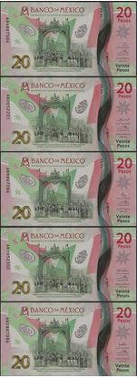 Picture of Mexico,B726,20 Pesos,2021,ALL 5 Signs