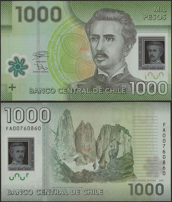 Picture of Chile,P161k,B296k,1000 Pesos,2020