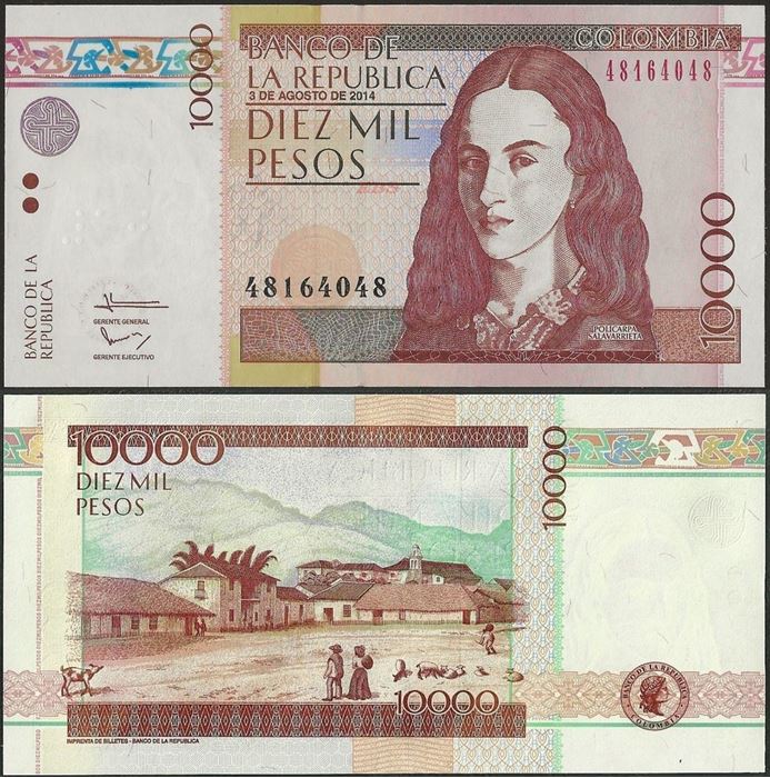 Picture of Colombia,P453y,B990y,10 000 Pesos,2014