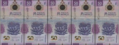 Picture of Mexico,B714,50 Pesos,2021,ALL 5 Signs