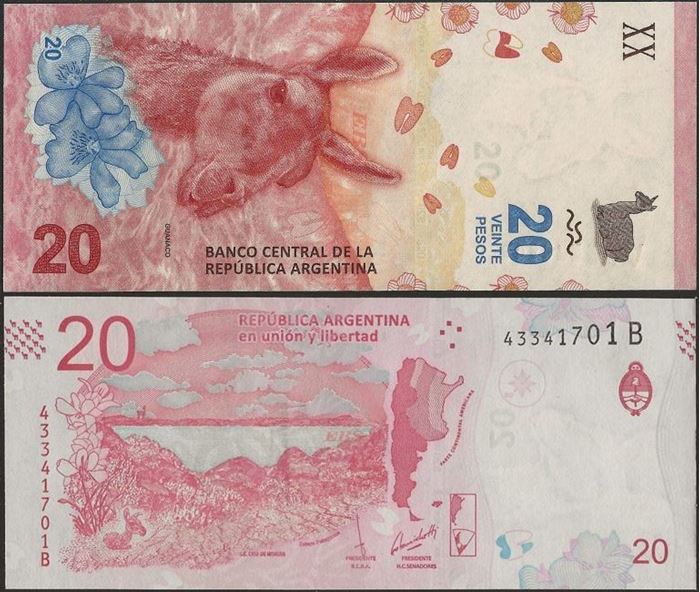 Picture of Argentina,P361,B417,20 Pesos,2017,B Serie