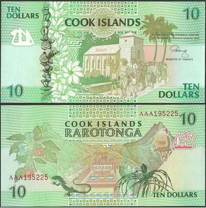 Picture of Cook Islands,P08,B108,10 Dollars,1992