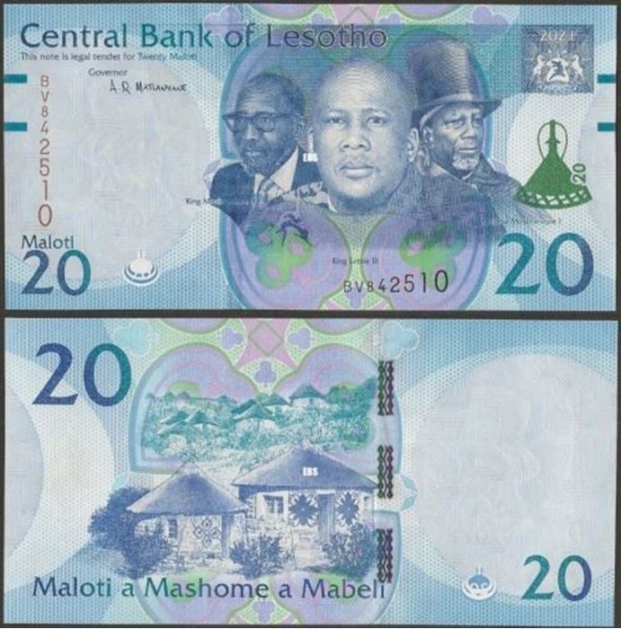 Picture of Lesotho,P27a,B228a,20 Maloti,2021