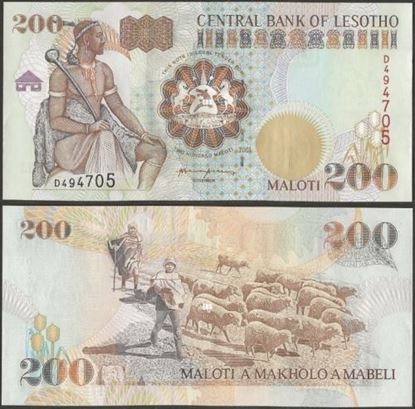 Picture of Lesotho,P20b,B217b,200 Maloti,2001